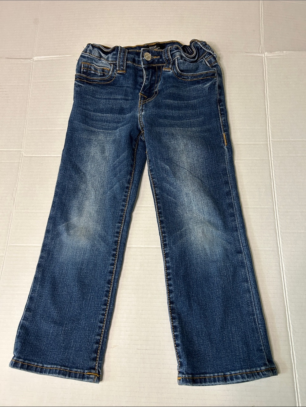 True Religion RICKY Size 5 Relaxed Straight Jeans - Dark Blue Denim